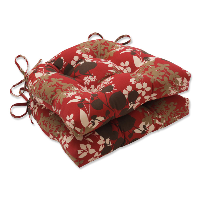 Montifleuri Sangria Outdoor Chair Pad, 16" W