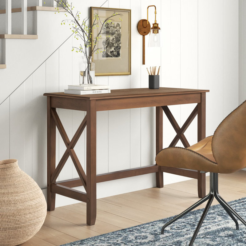 Kristopher Writing Desk, 29.5" H x 35.75" W x 15.75" D, Brown