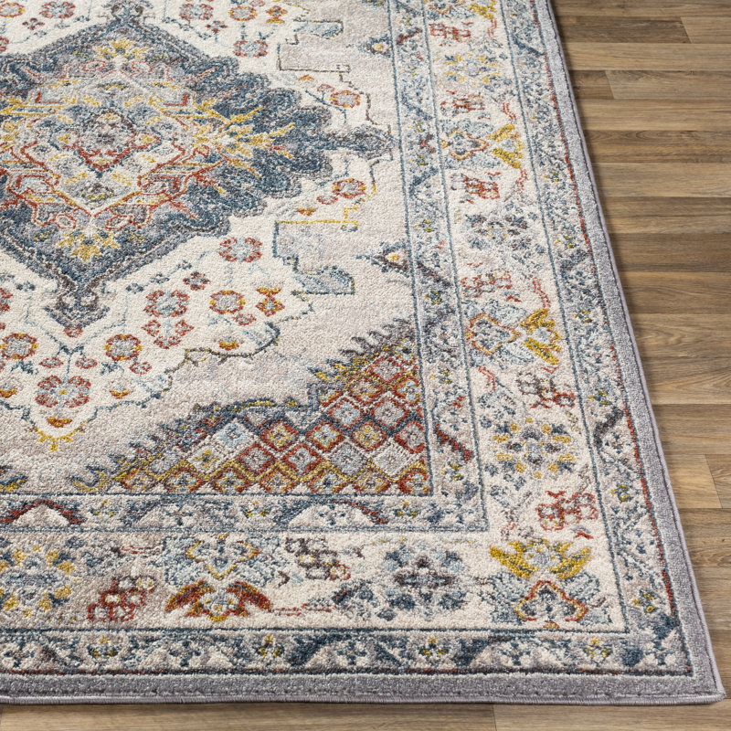 Kucera Flatiron Oriental Gray Area Rug, Square 6'7"