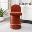 Tabouret de bar Everly Modern orange pivotant à 360° avec revêtement rembourré, pied central et repose-pieds chromé-1383703902