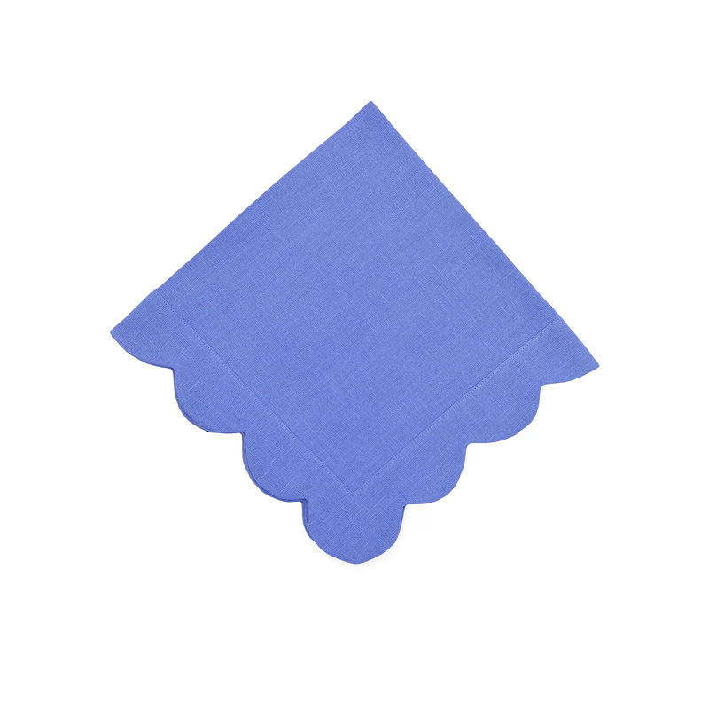 Sunflower Scallop Napkin, Sky Blue