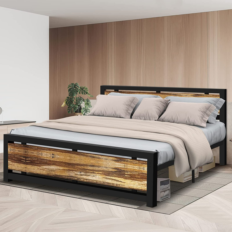 Wiesje Metal Standard Bed, King, Brown/Black