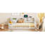 Lit en bois avec armoires de rangement et ports USB