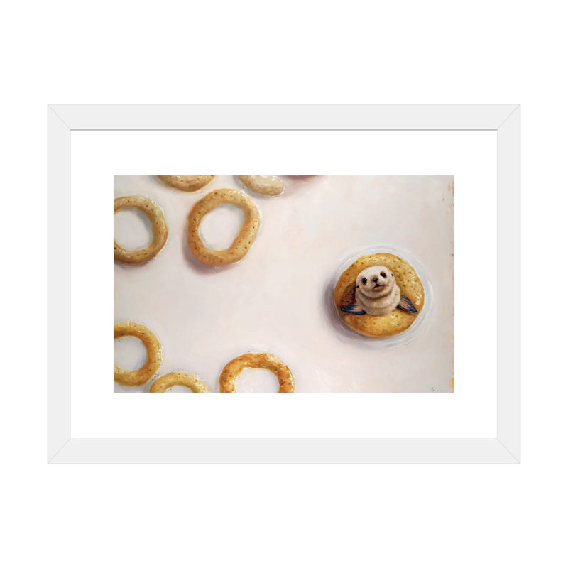 «Sealrio» par Lucia Heffernan - reproduction imprimée, H 24 po x l 32 po x P 1 po, Papier encadré blanc, Blanc