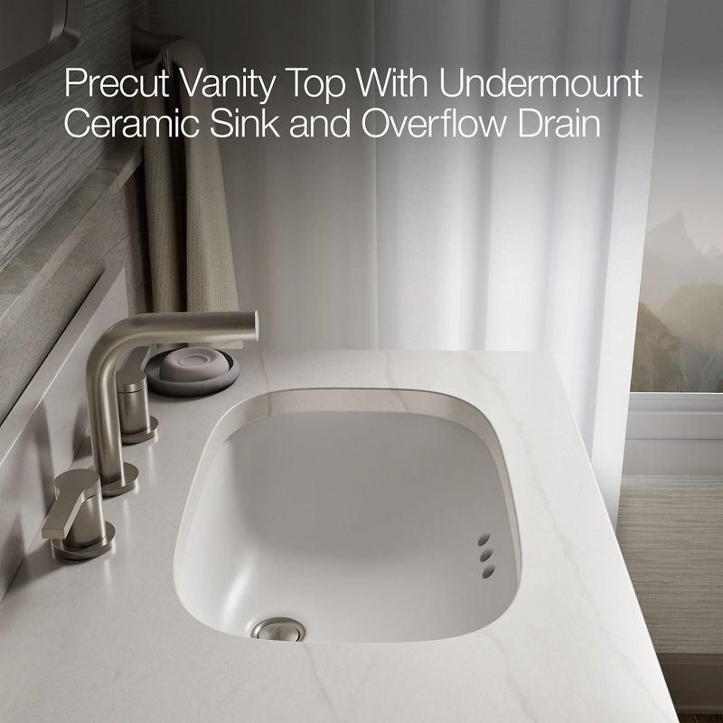 61" Single Bathroom Vanity Set, White, White