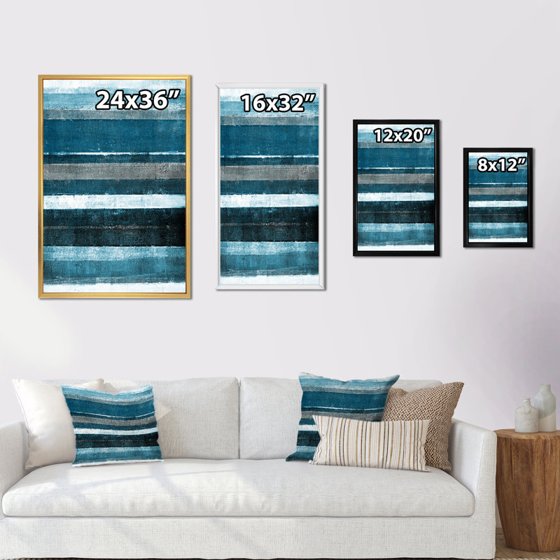 Art moderne gris et bleu II 2FL47788, H 20 po x l 12 po x P 1 po, Blanc