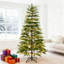 Arbre de Noël artificiel avec lumières DEL et support en métal, parfait pour les décorations de Noël festives