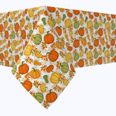 Rectangular Tablecloth, 100% Cotton, 60" x 120", Bold Autumn Pumpkins
