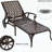 Adjustable Reclining Aluminum Chaise Lounge with Wheels