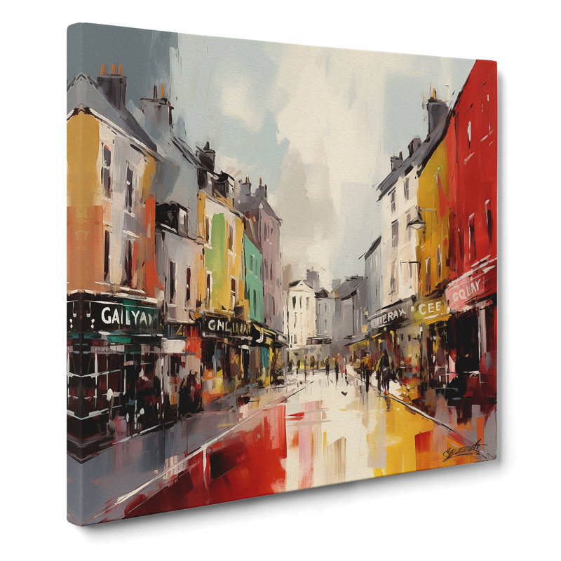 City Of Galway Gestural Art No.1 - Wrapped Canvas