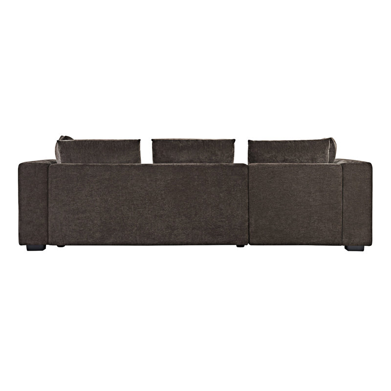 Canapé modulaire rembourré avec compartiment de rangement, Chenille brun