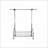 Garment Rack Chrome Metal Extendable Bar with 4 Casters | Metal | Bedroom