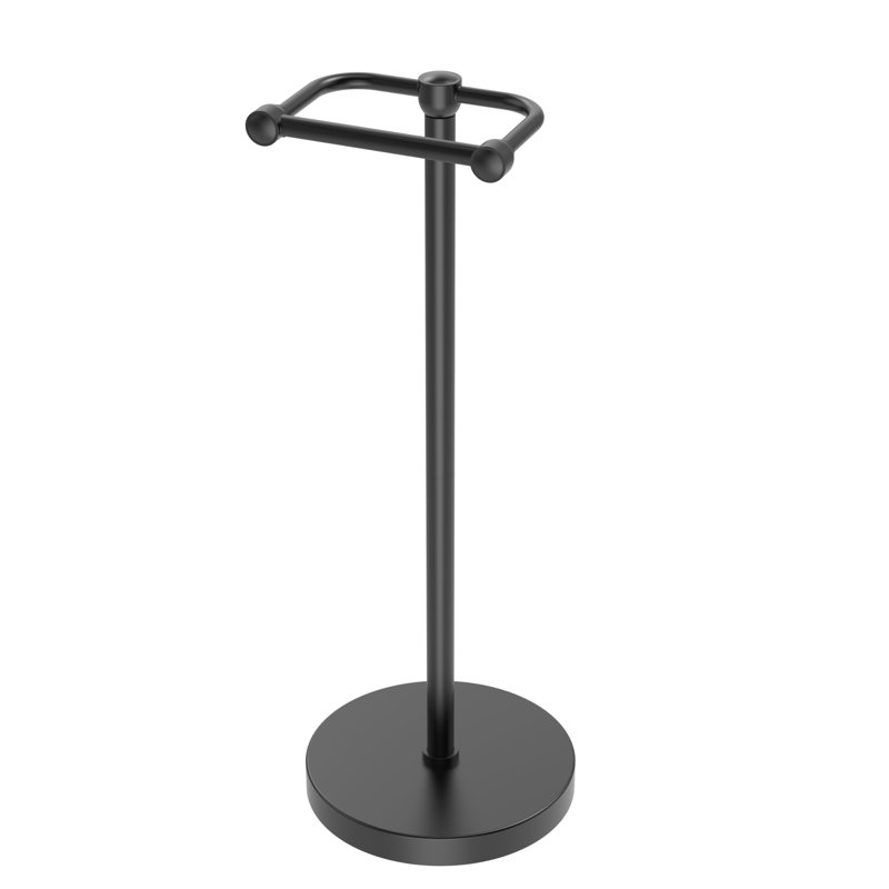 Porte-papier hygiénique, porte-papier hygiénique sur pied moderne pour salle de bain, porte-papier hygiénique en acier inoxydable, base antirouille et stable (noir mat)