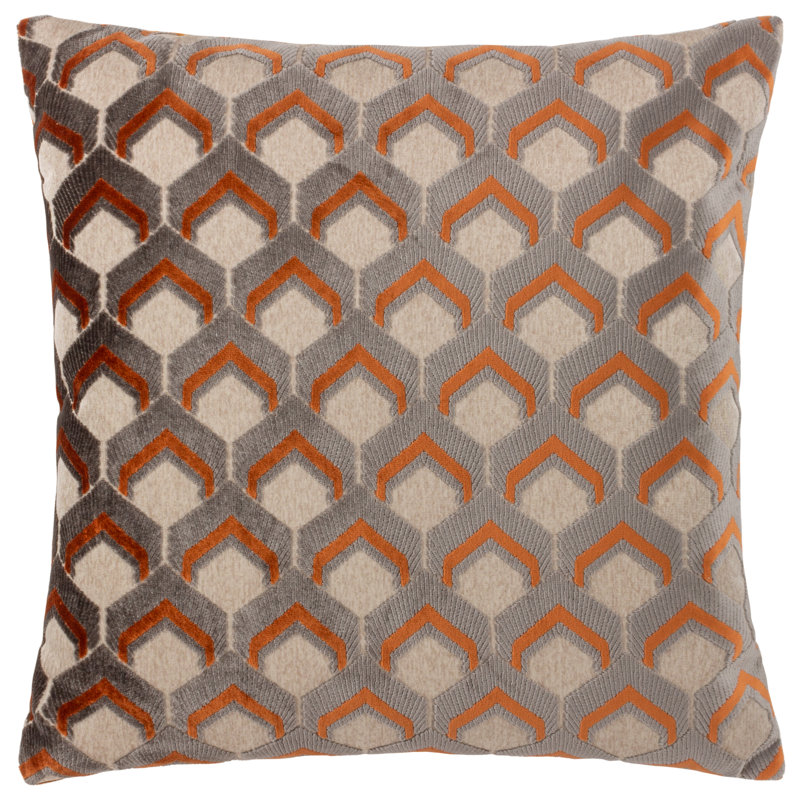 Ledbury Geometric Square Throw Cushion, Brown