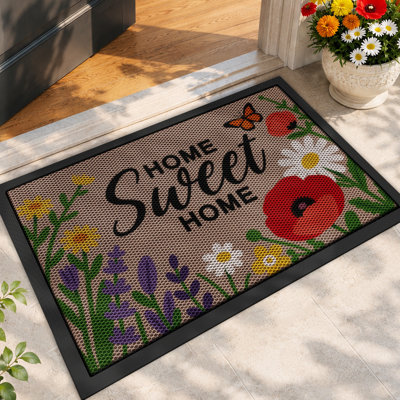 Outdoor Door Mat, Non-Slip Door Mat, Dirt-Repellent with Low Pile Outdoor Doormat, Welcome Mat for Porch, Patio & Entryway, 24"x36"