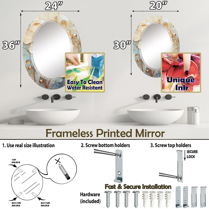 Miroir mural Wesleyan, 30 po x 20 po