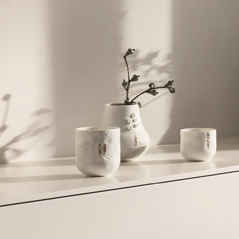 Picture Stories 3.4'' H Porcelain Tealight Holder