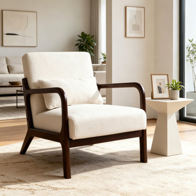 Chaise d'appoint avec pieds et coussin en bois robuste