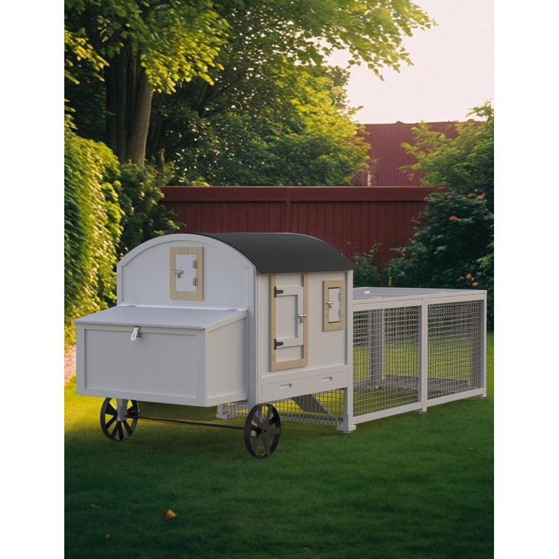 Cage à lapin, cage de lapin extérieure en bois résistante aux intempéries avec cage intérieure, cage à lapin avec plateau amovible, grilles, rampe