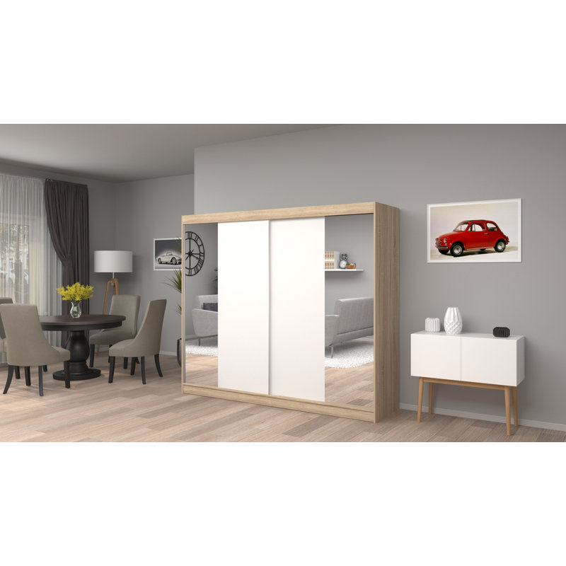 Dziabula 2 Door Manufactured Wood Wardrobe, Oak