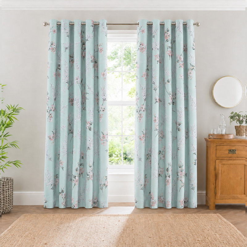 Curtain Panel Pair, Duck Egg, 66X54 Sienna Pair