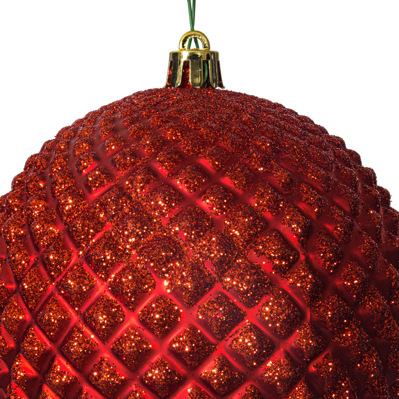 Ornement boule Durian Glitter, Rouge