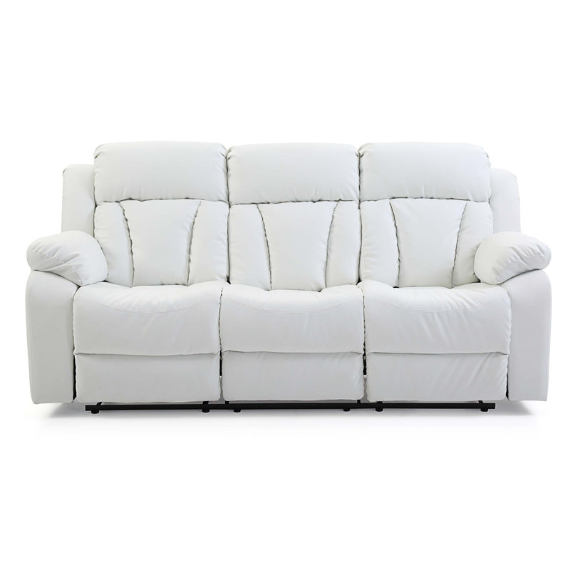 Fauteuil inclinable en cuir Kamarr, Similicuir blanc