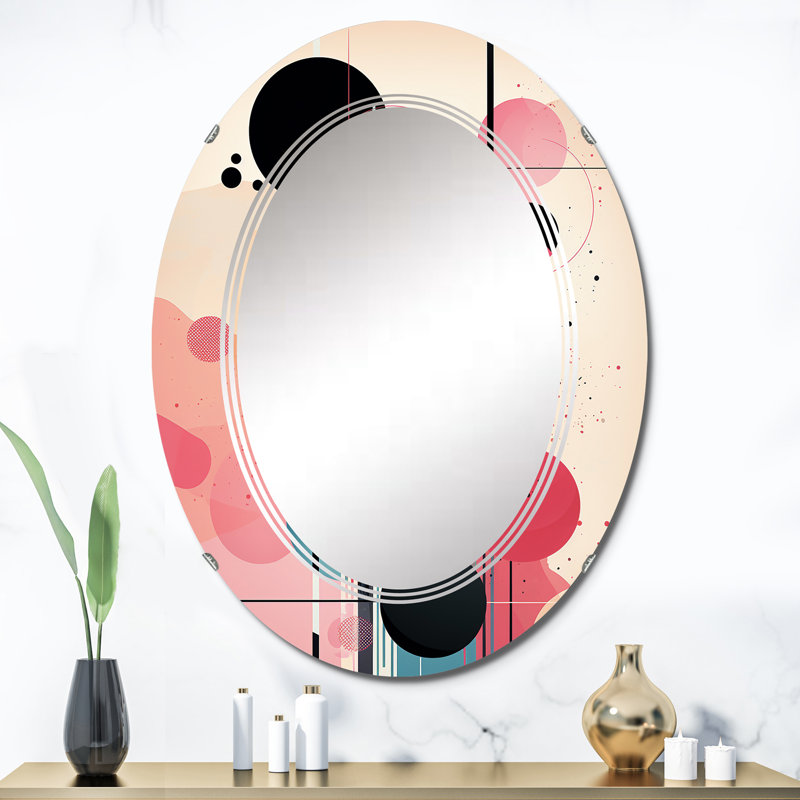 Storyville - Miroir mural moderne ovale, 36 po x 24 po