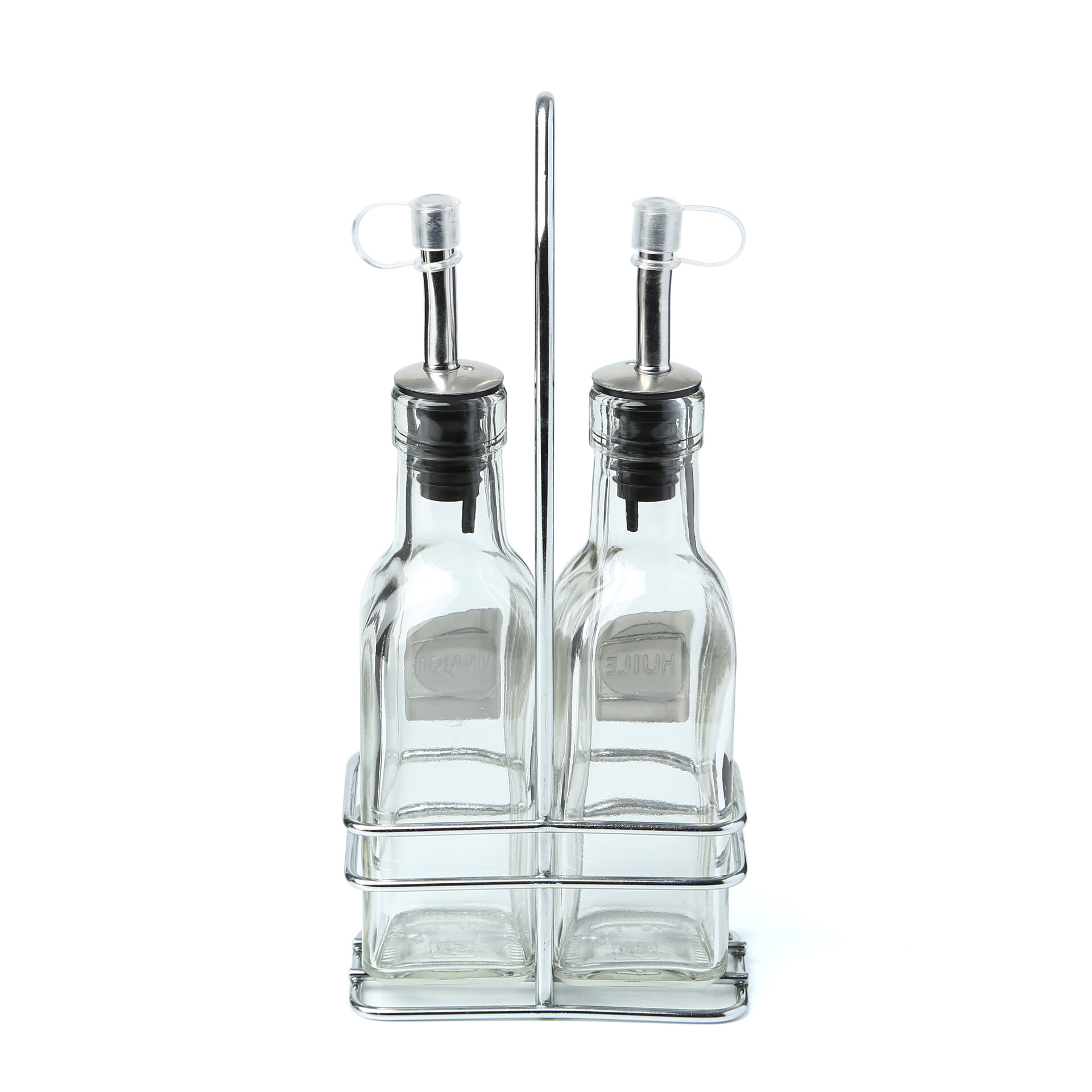 Godinger Oil and Vinegar Dispenser Cruet Set, Condiment Pourer Bottle -  Dublin Collection