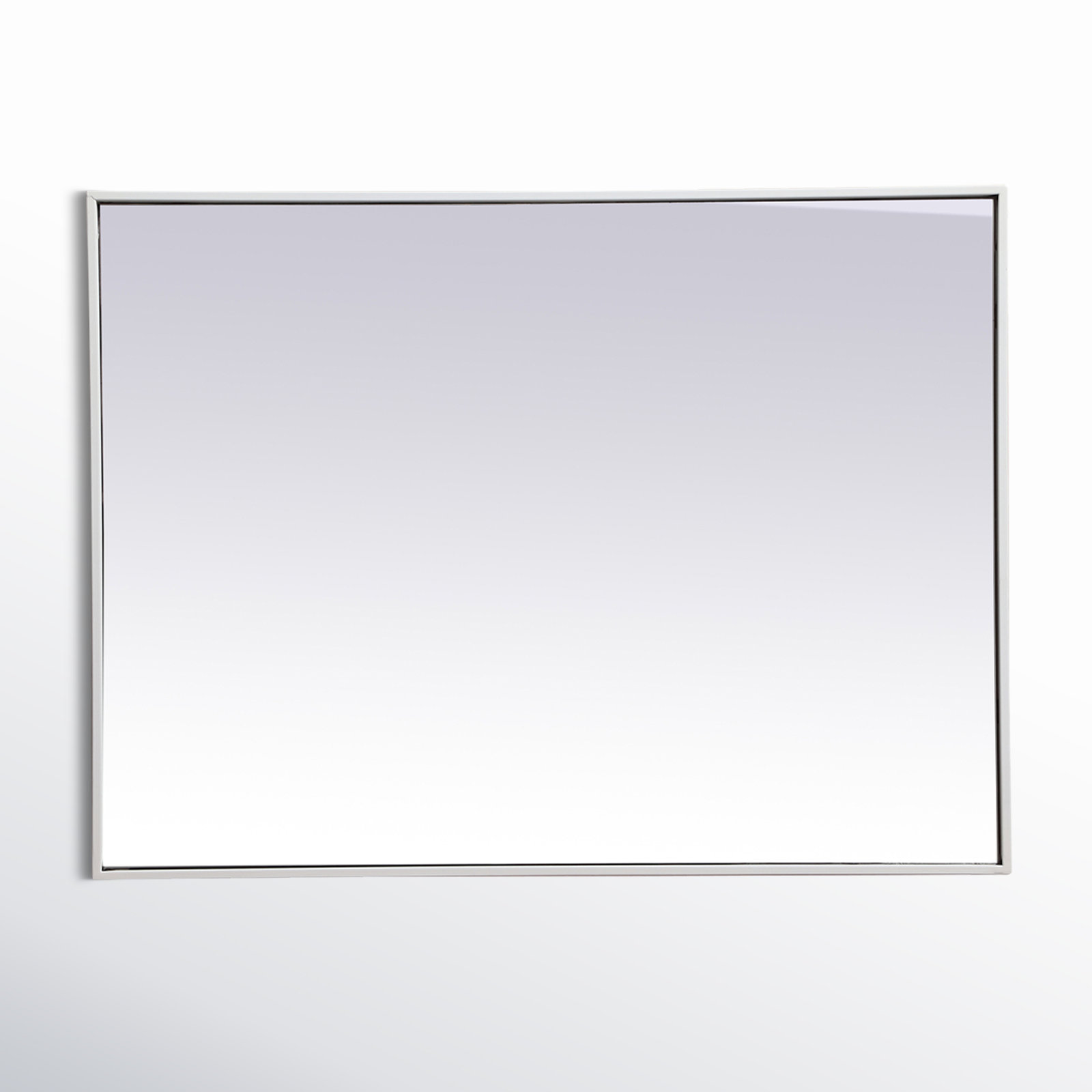 Sabine Metal Rectangle Wall Mirror, 36" x 27", White