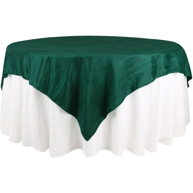 Nappe en taffetas plissé accordéon 72 "x 72", nappe carrée, Vert