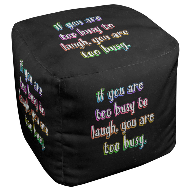 Upholstered Ottoman, Black/Purple/Yellow, 13" H x 13" W x 13" D