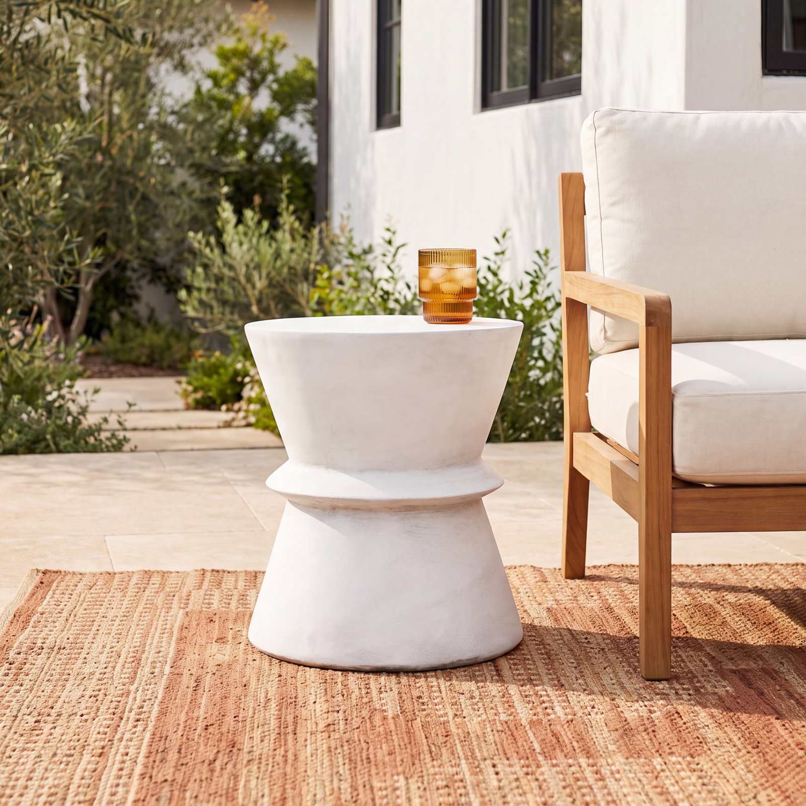 Jacqueline 15.5 " Patio Side Table, White