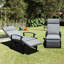 Fauteuil inclinable d'extérieur avec inclinaison de 150 degrés, coussins amovibles de 6,8 po, table d'appoint et fauteuil inclinable ergonomique pour le patio, inclinable, anti-éclaboussures