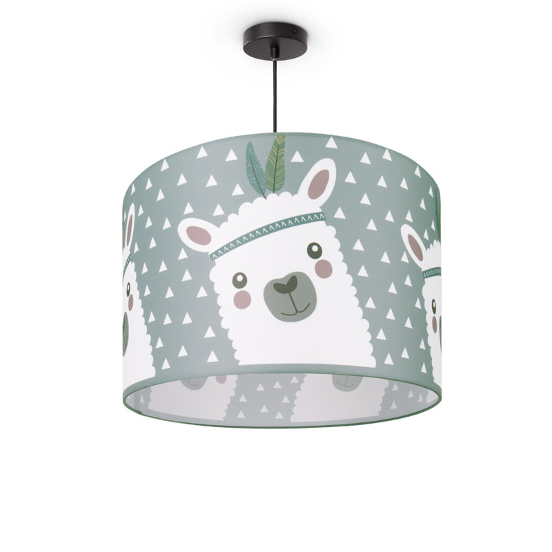 Drum pendant lamp 1-light Jordi, Mint, Black