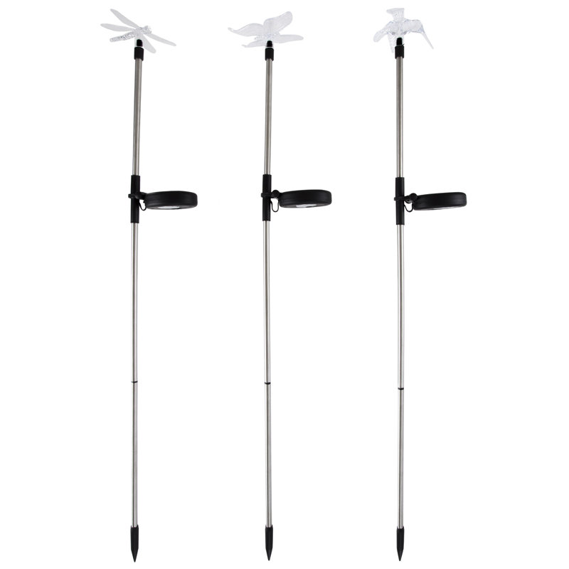 Solar Powered LED Butterfly Hummingbird Dragonfly Garden Stakes