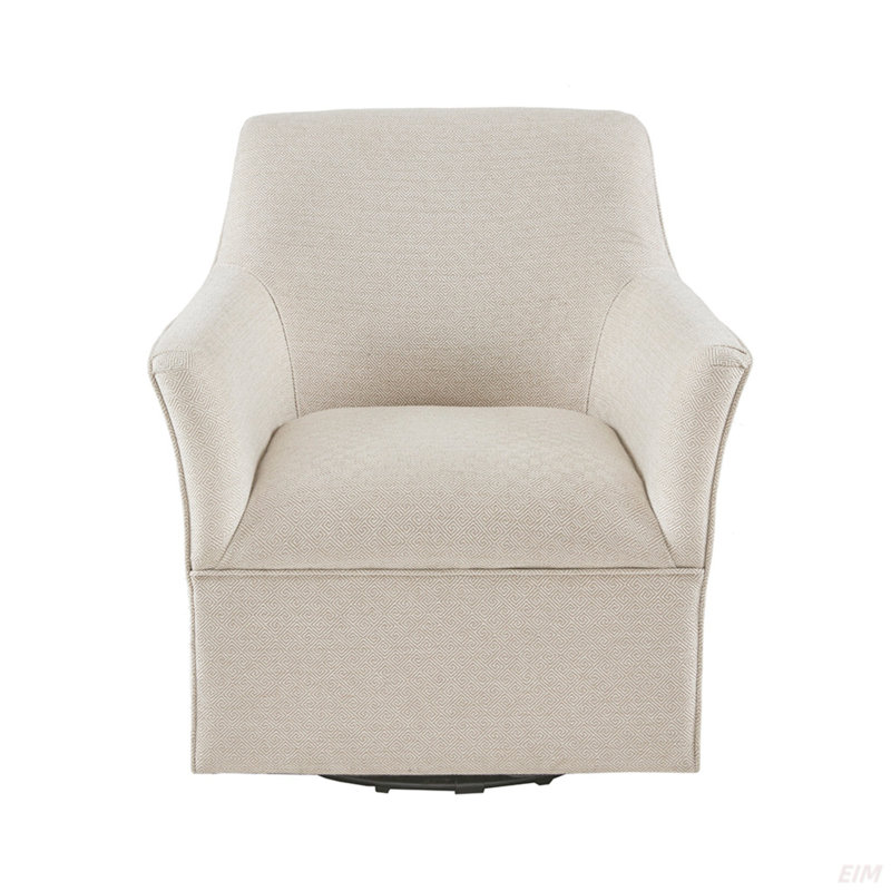 Fauteuil oscillant pivotant Augustine, Crème, crème
