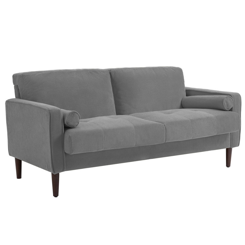 Carmelinda 157Cm Square Arms Sofa, Light Grey