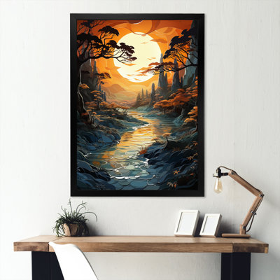 «Cerisier Sunrise Capt capture Serenity Papercut», reproduction sur toile