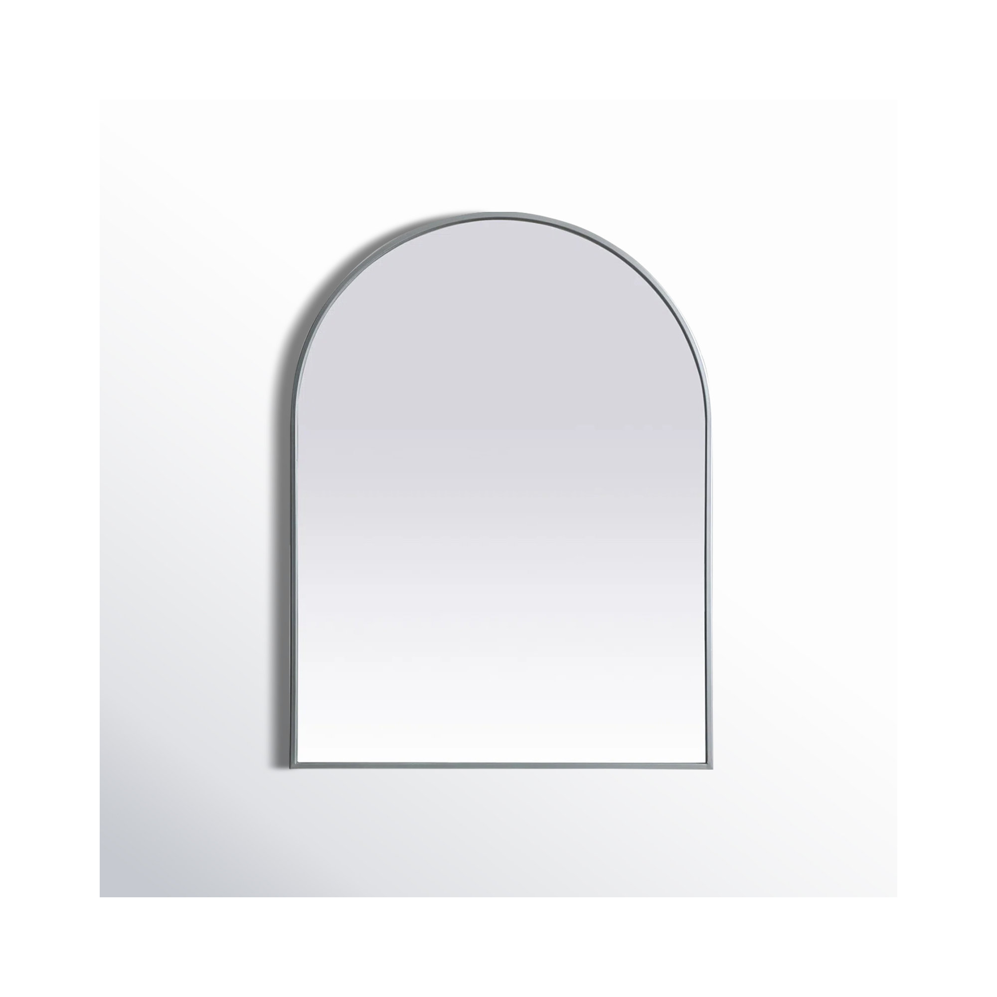 Sabine Metal Arch Wall Mirror, 36" x 27", Silver