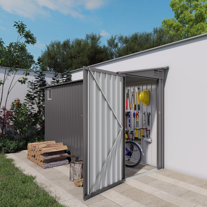 Remise durable en métal 4 x 9 pi, rangement extérieur moderne pour jardin et patio