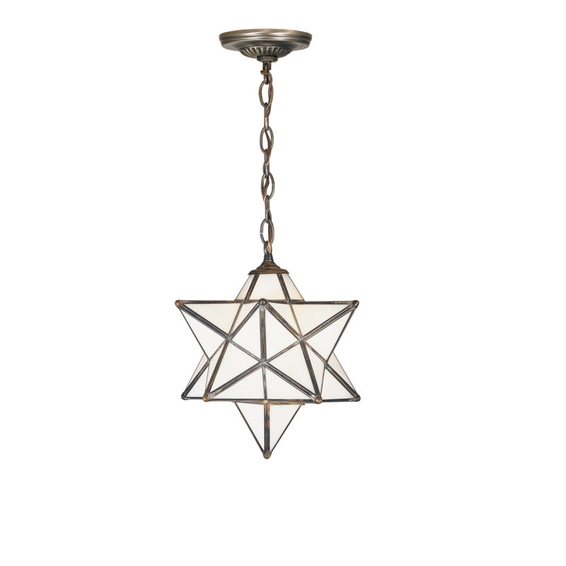 24"W Moravian Star White Pendant, White, 28" H x 24" W x 24" D