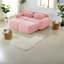 Canapé moderne en tissu moelleux rose, sans assemblage, siège profond avec repose-pieds