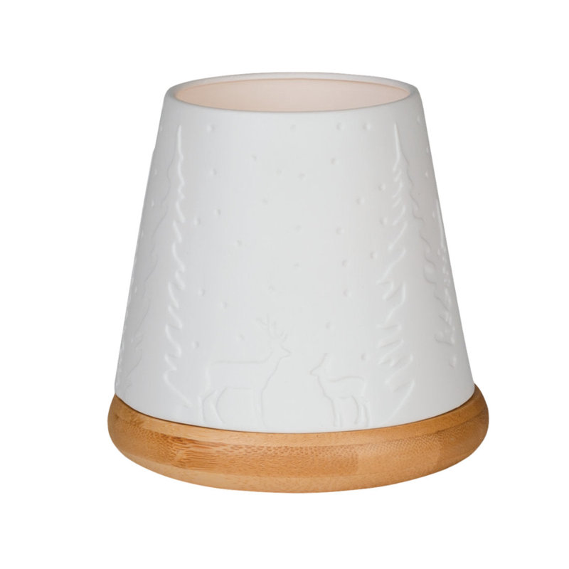 Poetry Lantern with Bamboo Base - Winter Forest