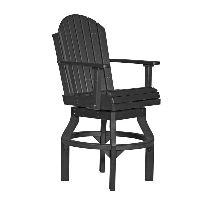 Chaise de patio pivotante à hauteur de comptoir Taven Adirondack, Noir