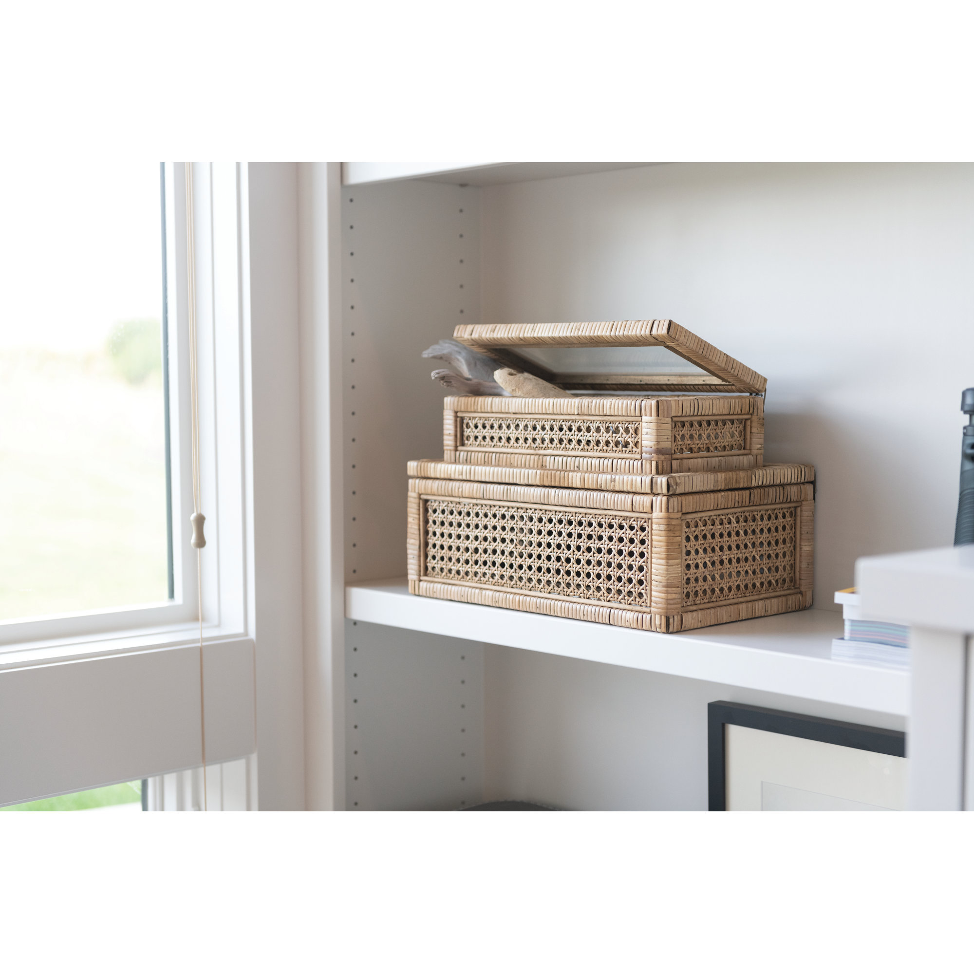 Edelie 2 - Piece Decorative Box, Natural, 4.25" H x 12.5" W x 6.75" D