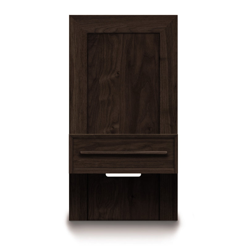 Moduluxe 1 - Drawer Solid Wood Nightstand, Smoke Cherry