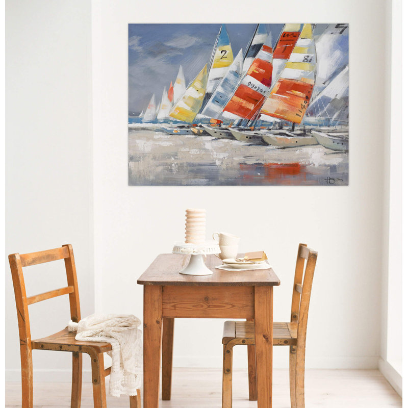 Hand -painted acrylic painting without clouds
