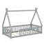 Children Tent-Shaped Floor Bed With Protective Guardrails-446228180-446228178
