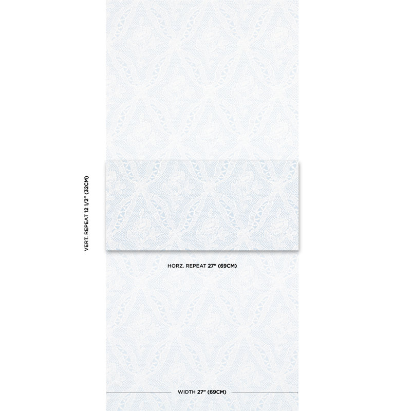 Cosette Lace Wallpaper, Cornflower